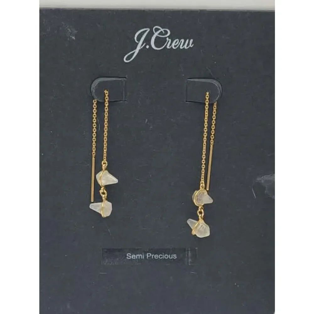 J Crew Gold Tone Threader Earrings NWT
